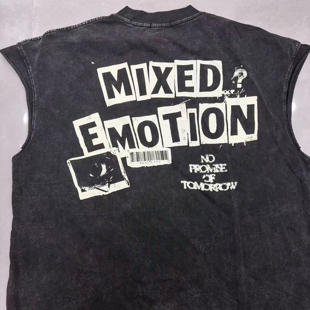 Mixed Emotion Layered Archive Sleeveless Top