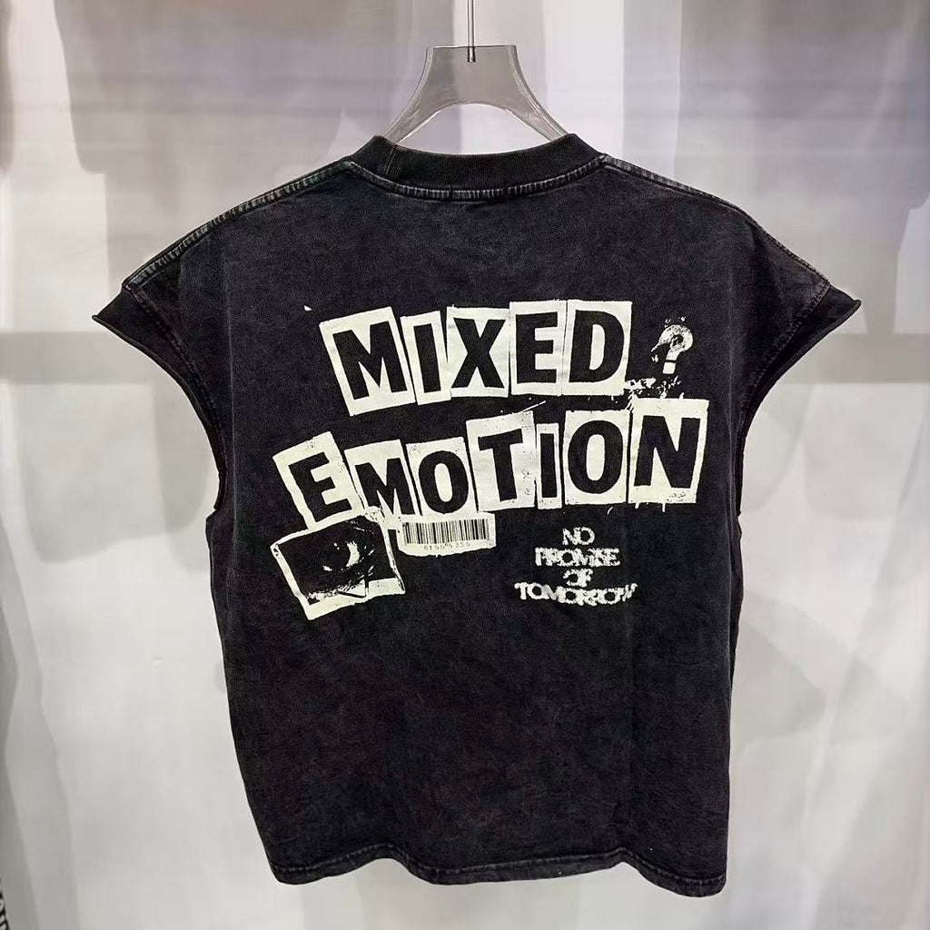 Mixed Emotion Layered Archive Sleeveless Top