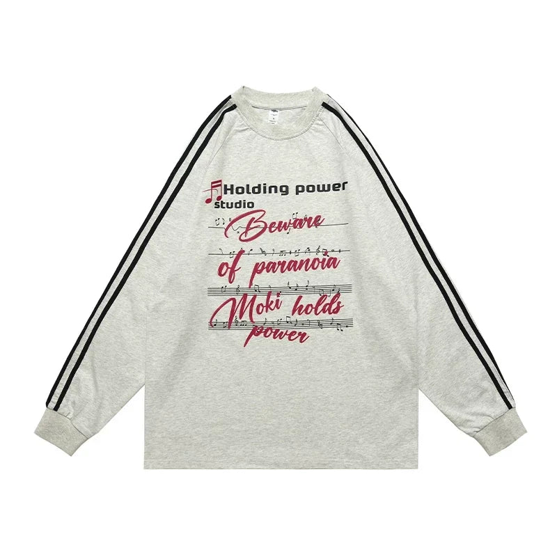 ONSEVENINE "Holding Power / Moki" Musical Graphic Long-Sleeve Shirt