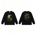BAPE Style Big Camo Ape Head Long-Sleeve Tee - Black/Green