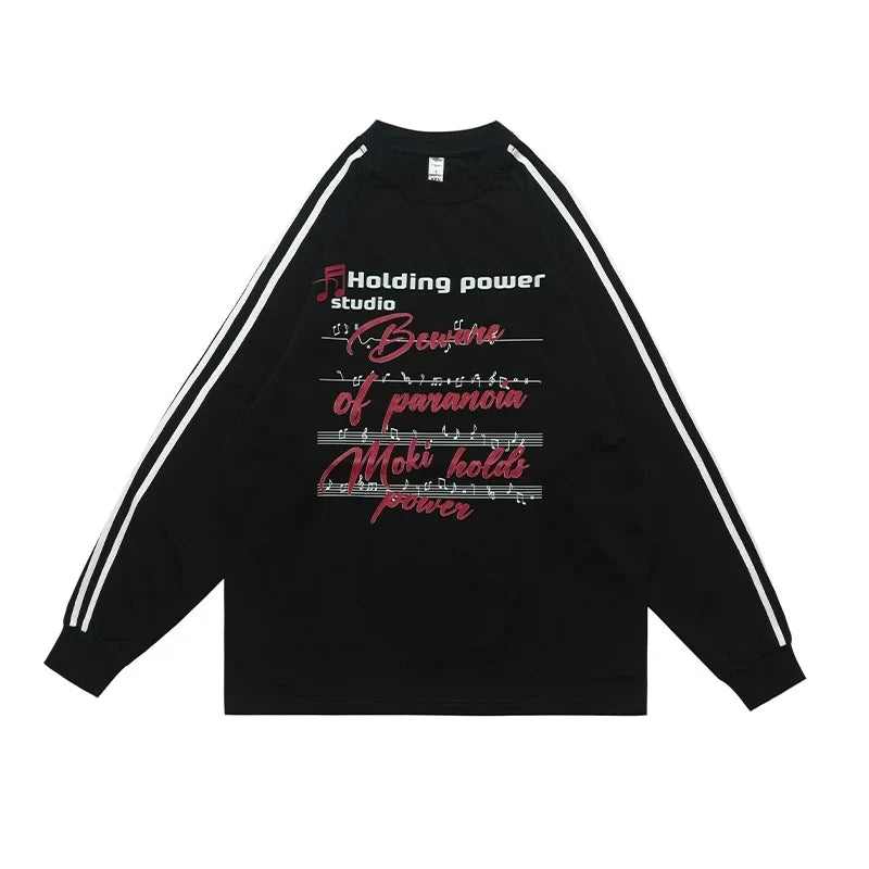 ONSEVENINE "Holding Power / Moki" Musical Graphic Long-Sleeve Shirt
